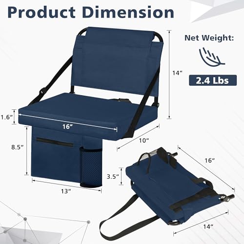 image for Besunbar Stadium Seats for Bleachers with Back Support Bleacher Seat S