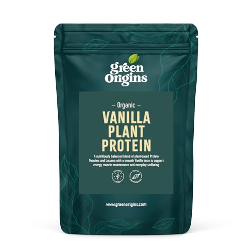 Green Origins Organic Vanilla Plant Protein Powder with Ginger, 63% Protein, 10 Servings, 300g, Vegan, Dairy Free, Gluten Free, No Added Sugar