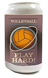 Spardose Sparbüchse Geld-Dose Wiederverschließbar Farbe Weiß Retro Volleyball Keramik Bedruckt