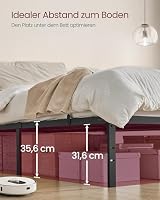 VASAGLE Doppelbettgestell, Metallbett, 140 x 200 cm, Unterbettaufbewahrung – Ansicht 3