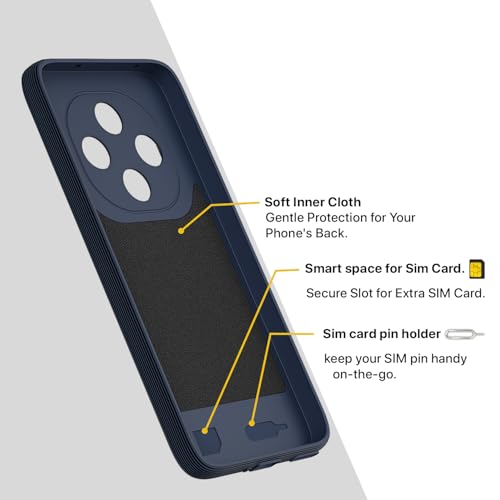 Image of Pikkme Back Cover for Oppo F31 Pro 5G Camera Protection 3D Hexa Cube Design Silicone Protective Bumper Case (Blue)