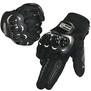 TRABIG Gants Moto Eté Écran Tactile, Anti-Impact, Coupe-Vent, Gants Scooter Unisexe Mi Saison Ecran Tactile Respirable pour Auto Moto, Camping, Vélo, Gant Moto Homme Noir, Rouge, Vert