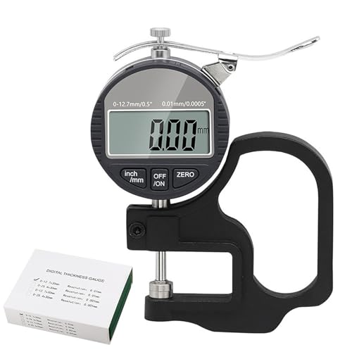 Medidor De Espesor Digital De 0-12,7 Mm Con Pantalla Digital. La Sonda Se Ajusta Perfectamente, Lo Que Hace Que Las Mediciones Sean Más Precisas Para Medir Todo Tipo De Materiales Planos Y Blandos.
