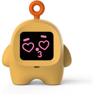 AI Desktop Companion Robot with Chat, Translation & Alarm Clock, Smart Interactive Pet with Emotional Expressions, Voice Assistant & Learning Features, Cute Desk Gadget (Yellow)