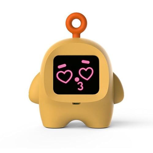 Zingbotem AI Desktop Companion Robot with Chat, Translation & Alarm Clock, Smart Interactive Pet with Emotional Expressions, Voice Assistant & Learning Features, Cute Desk Gadget (Yellow)