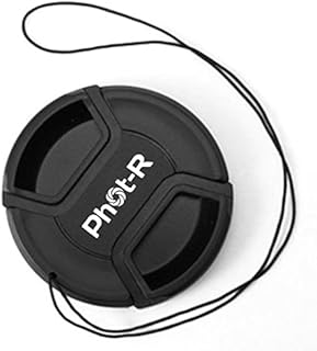 Phot-R 46mm Centre Pinch Lens Cap with Safety Cord, Protective Snap-On Cover for Canon, Nikon & Sony DSLR & Mirrorless Camera Lenses