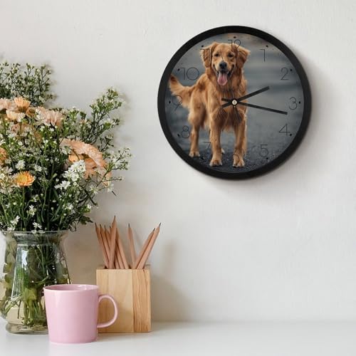 Horloge murale numérique décorative ronde de 25,4 cm sans tic-tac