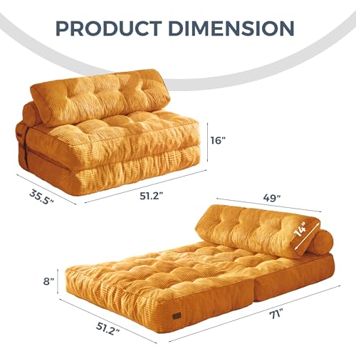 image for MAXYOYO Folding Sofa Bed, Convertible Sleeper Chair with Pillow Foldab