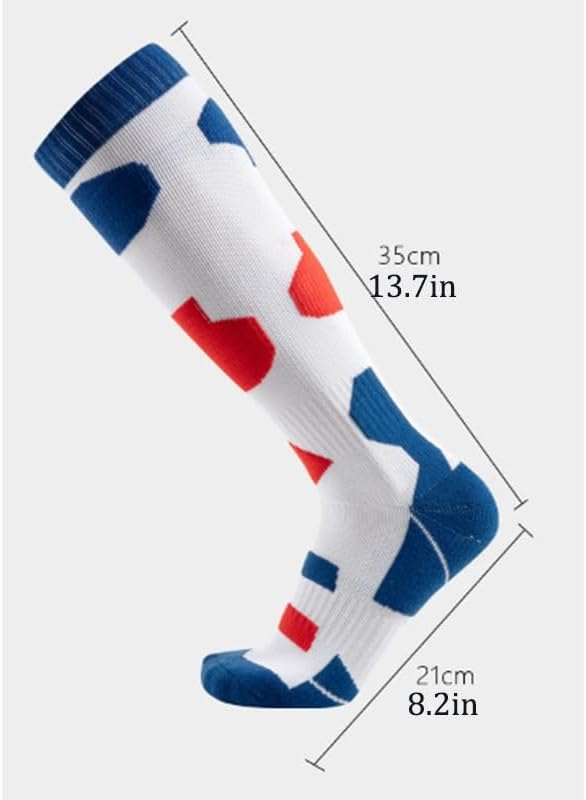 Outdoor Skiing Socks Men's Women's Sports Hiking Thick Towel for Circulation, Athletic Recovery & Travel