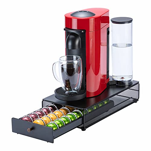 Flagship For Nespresso Pod Organizer Vertuo Pod Holder Coffee Pod Drawer Coffee Bar Design Black Metal(30 Pods Capacity) #TOP6