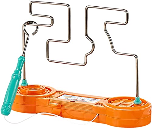 Children's Educational Toys Buzz The Wire Game Classic Collision Electric Shock Maze Game Intellectual Development Toys Electric Bump Maze Game Concentration Exercises for Kids Teens Adults (Orange)