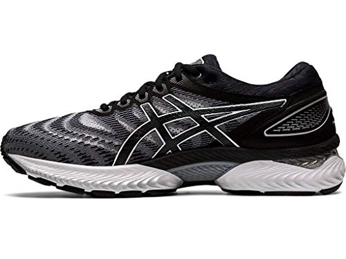 ASICS Men's Gel-Nimbus 22 Running Shoes, 9.5, White/Black