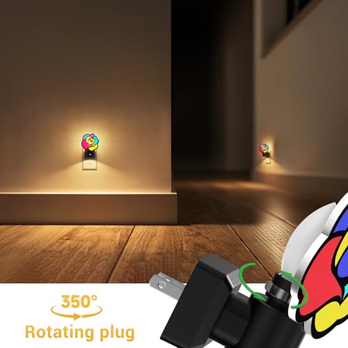 Image of L LOHAS LED Night Lights Plug into Wall, Night Light with Light Sensor, 3000K Soft White, 0-100LM Brightness Adjustable, Acrylic Rose Nightlight for Bathroom Bedroom Hallway[2 Pack]