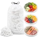 100PCS Disposable Stretch Food Covers for Bowls & Plates, stretch food covers, Reusable Elastic Food Storage Covers with Elastic Edging - Stretch Plastic Wrap Bowl Covers,#1/100pcs