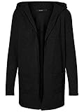 Offener Cardigan VERO MODA Damen Kapuzen-Strickjacke Cardigan VMDoffy 10235948 Black Mel S
