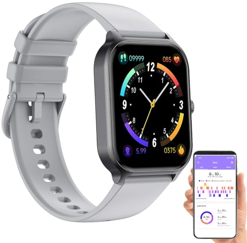 Newgen Medicals Fitness-Smartwatch mit 1,93 Display, Freisprechen, 100 Sportmodi, App