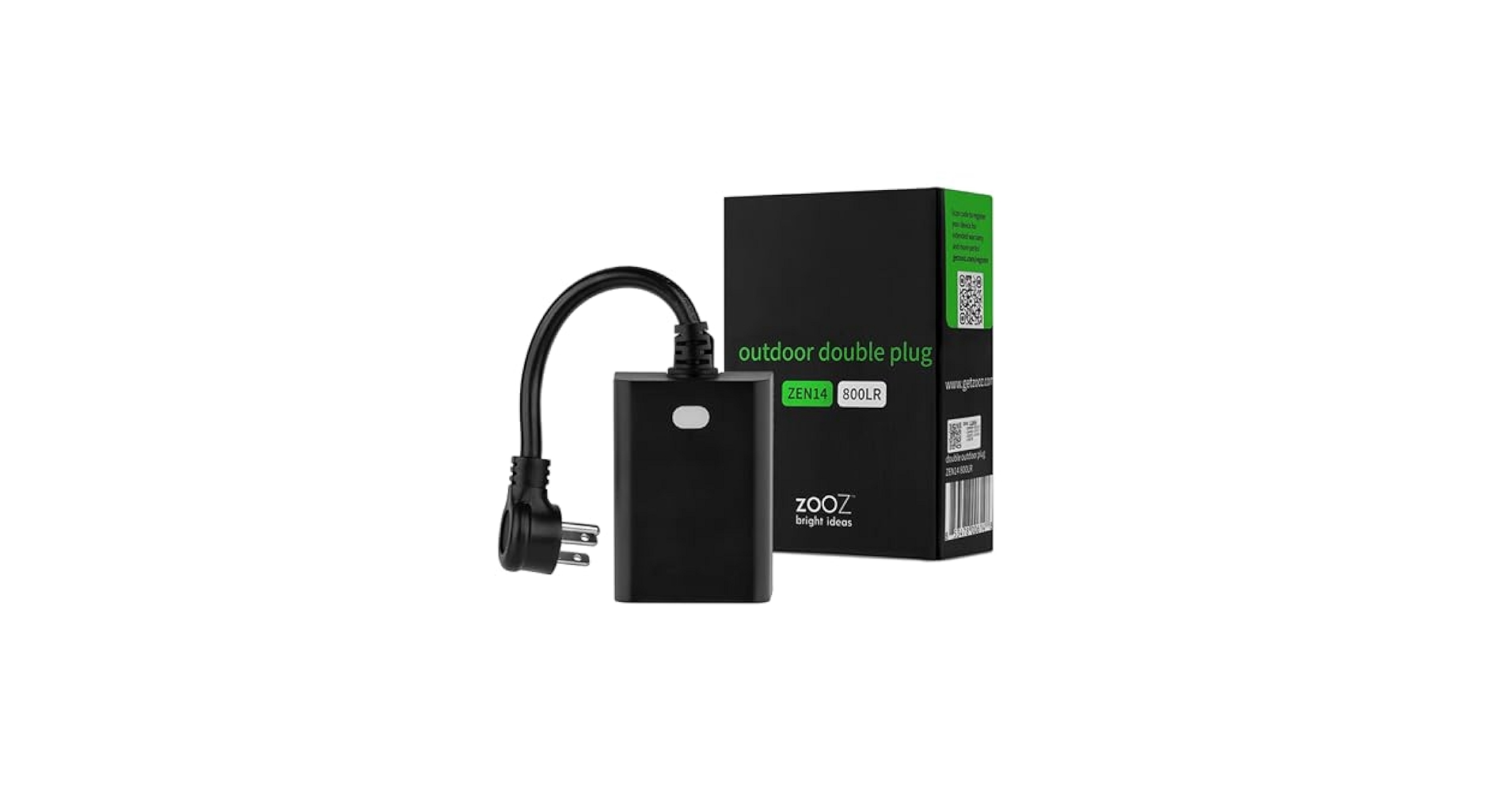 Zooz 800 Series Z-Wave Long Range Outdoor Double Plug ZEN14