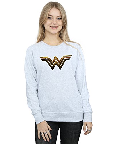 DC Comics Women's Justice League Movie Wonder Woman Emblem Sweatshirt XX-Large Heather Grey