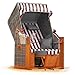 Strandkorb Hanse Ostsee 1 Sitzer Klassik 100cm breit - Volllieger bereits montiert inkl. Strandkorbrollen ideal für Zuhause, Balkon und Terrasse