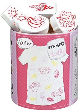 Aladine - Stampo Textile Licorne - Kit de 14 Tampons pour Tissu