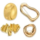 4-teiliges Set Brosche Gold, Brosche Damen, Elegante Brosches für Hochzeiten und kulturelle Veranstaltungen, Vielseitige für Kleidung