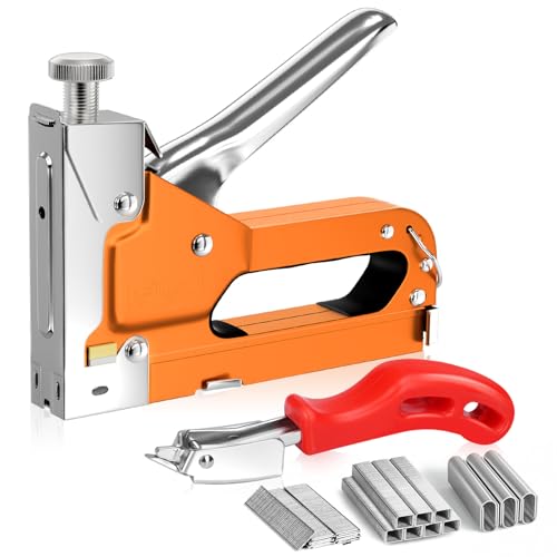 3 en 1 Grapadora Manual, Lytool Grapadora Tapicero con 2000 Grapas y Quitagrapas, Grapadora Madera Ideal para Madera, Muebles, Tapicería, Decoración