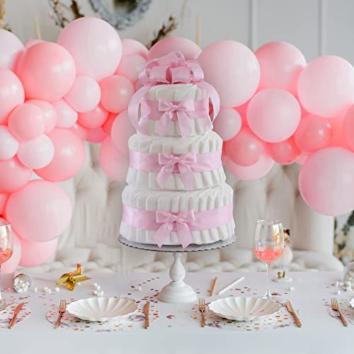 Classic Pastel Baby Shower Diaper Cake (3 Tier, Pink) - Thumbnail 3