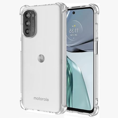 Image of REALCASE Silicone Moto G62 5G Back Cover Case, Scratch Resistant Protective Crystal Clear Transparent Shock Proof Bumper Back Cover Case for Moto G62 5G