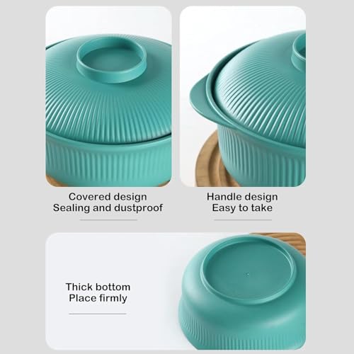 Image of Xmart India 3-Piece Food Storage & Serving Bowls with lids Set and Handles - Microwave & Refrigerator Safe, Durable Food Grade Material - Dining Table Container for Curry, Snacks, Fruits, Salads