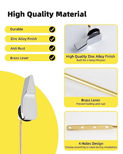 image for Hibbent Toilet Handle Replacement, Front Mount Tank Flush Lever Handle