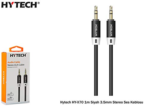Hytech HY-X70 - Cavo audio stereo da 3,5 mm, lunghezza 1 m, colore: Nero