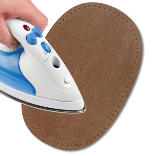 USIT 2pcs Iron-On Mock Suede Patches 6x4 Ideal for Repairing Trousers Jackets and Shirts Unalterable Dyes Tobacco