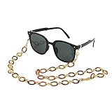 PATIKIL Glasses Lanyard for Sunglasses, Acrylic Glasses Chain Strap Adjustable Eyeglasses Holder Strap Chains Around Neck for Women Girls Sunglasses, Coffee/Gold