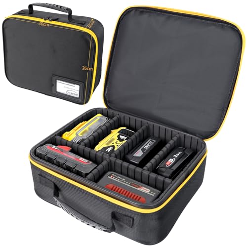 otuiaim 30 x 26 x 10 cm, caixas para ferramentas com separadores ajustáveis, tamanho grande pasta rígida portátil para baterias/carregadores, bolsa estojo caixa organizadora impermeável anti-impactos