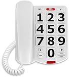 Big Button Desktop Phone for Seniors, Landline Telephone for Home with Number Memory and Redial Function, Easy to Read Buttons, Ideal for Visually Impaired Users