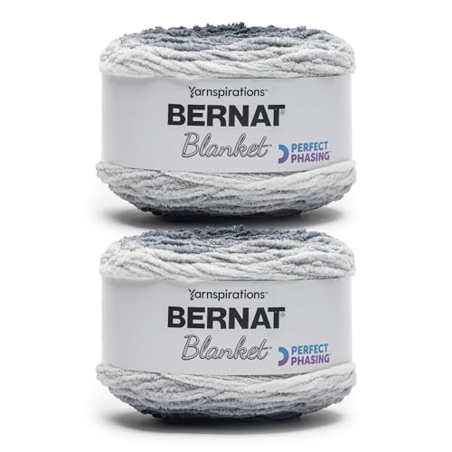 Image of Bernat Blanket Perfect Phasing DEEP Black Cake Yarn - 2 Pack of 10.56oz /299.37g - 100% Polyester - #6 Super Bulky - 220 Yards for Knitting, Crocheting, Crafts & Amigurumi