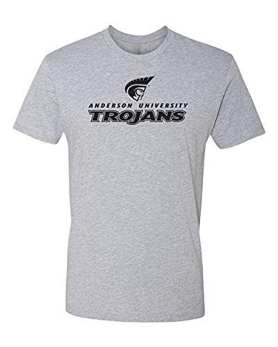 CreateMyTee | Anderson University Trojans Stacked Exclusive Soft T-Shirt (Heather Gray, Large)