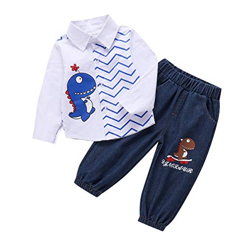 2-3T Boy Cloting Long Sleeve T-Shirt Tops Kids Jeans Clothes Set Toddler Boys Spring Outfits