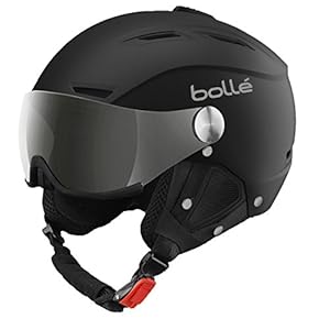 Bollé Backline Visor Soft – Casco da Sci, Unisex Adulto, Nero/Argento, L (59-61 cm)