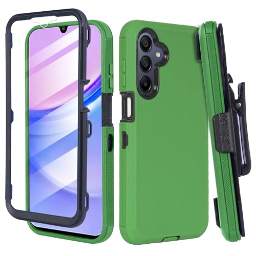 6goodeals Samsung Galaxy A16�P�[�X�Ή� �ϏՌ��� ���ϋv ���Ȍg�ѓd�b�J�o�[ �x���g�N���b�v�z���X�^�[�t�� �X�N���[���v���e�N�^�[���� (�O���[��)