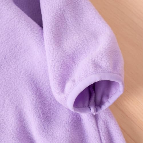 Qiylii Toddler Girls Boys Long Sleeve Fleece Coat Solid Color Zip-Up Jacket Warm Outwear Basic Fall Winter Clothes4