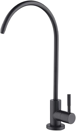 Apaix Grifo de agua potable negro mate, grifo purificador de agua de cocina para sistema de filtración de agua de ósmosis inversa sin espacio de aire