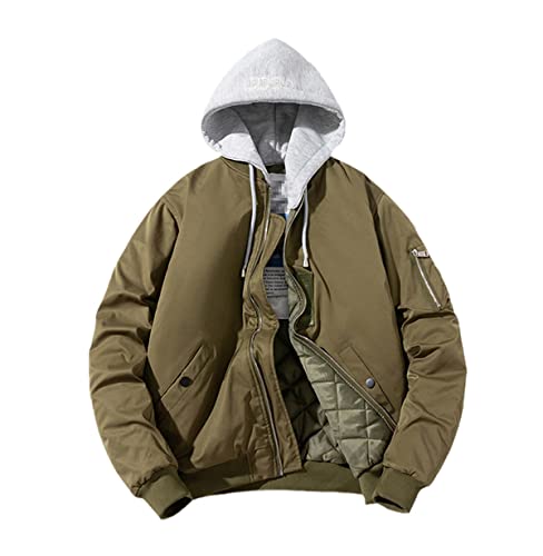 Veste bomber pour l'automne et l'hiver homme vert 4XL