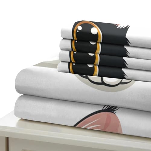 Housse de couette chat 220x240 imprimé 3D en tissu microfibre doux sans repassage