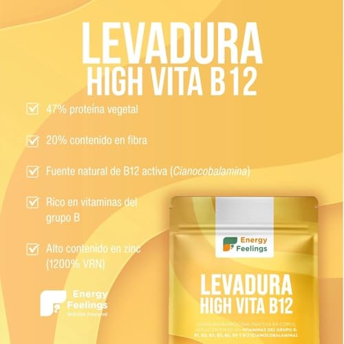 Miniatura 2 de Energy Feelings Levadura Nutricional B12 250g, Nutritional Yeast En Copos Rica En Vitamina B Y Proteínas 47 , Levadura Nutricional Sin Gluten Inactiva, Ideal Para Queso Vegano