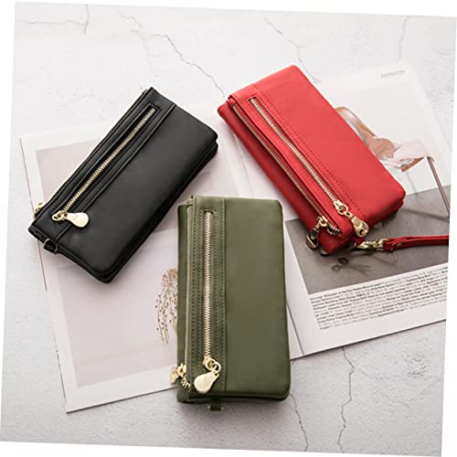 KESYOO Pu Leather Vintage Wallet for Women Red Multipurpose Clutch Purse Snap Closure for Cash and4
