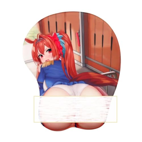 Tapis de Souris 3D avec protège-Poignets, Tapis de Souris de Jeu en Silicone Souple Ergonomique, Anime Mouse Soft pour Ordinateur Portable PC (RJ381)