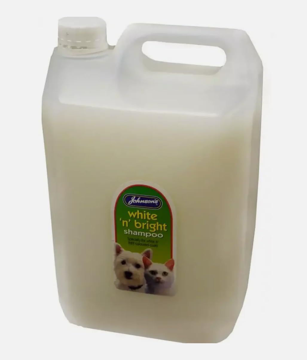 LEEWAY WOODWORK JOHNSONS WHITE 'N' BRIGHT SHAMPOO 5L – BRIGHTENING - WHITE CATS - TEAR (1X 5L CONTAINER)