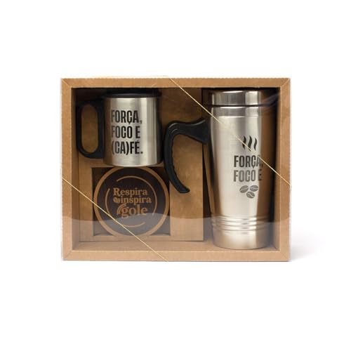 Kit Café Personalizado com Canecas e Porta-Copos