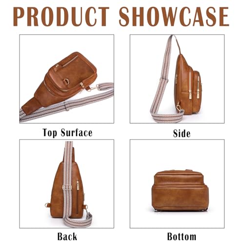 Image of Farcauo Cross Body Bags for Woman Men Sling Bag Chest Bag with Adjustable Strap Crossbody Handbags Women's Crossbody Bags